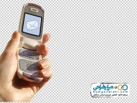 تصویر png موبایل تاشو قدیمی در دست
