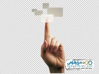 تصویر png انگشت اشاره زنانه در حال انتخاب کادر متن