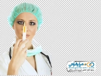 تصویر png خانم پرستار با آمپول در دست