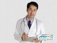 تصویر با کیفیت دکتر در حال نوشتن