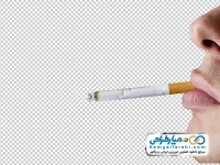 تصویر با کیفیت صورت با سیگار