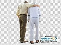 تصویر با کیفیت مرد بیمار با همراه
