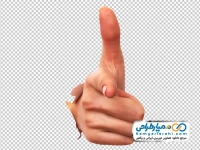 عکس png دست بیرون آمده از کاغذ در حال اشاره کردن