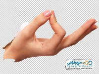 تصویر png فشردن نوک انگشت اشاره و شصت