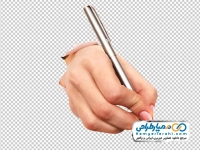 دانلود  تصویر خودکار در دست بیرون آمده از کاغذ