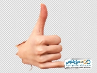 عکس با کیفیت دست بیرون آمده از کاغذ به حالت تلفن