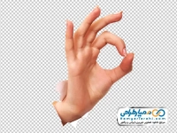 تصویر png اشاره دست به علامت تایید