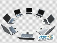 تصویر png لپ تاپ های دور هم چیده شده