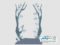 عکس وکتوری درختان جنگلی با برگ