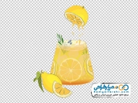 تصویر png لیوان لیموناد با برش های لیمو