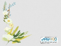 تصویر وکتوری گل های آبرنگی حاشیه