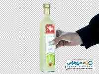 تصویر با کیفیت شیشه آبلیمو در دست