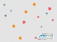 تصویر وکتوری ستاره های رنگی پراکنده