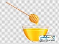 تصویر وکتوری کاسه عسل و چوب عسل خوری