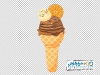 فایل png بستنی قیفی شکلاتی
