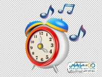 عکس وکتوری ساعت زنگ دار با نت موسیقی