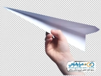 تصویر png موشک کاغذی در دست