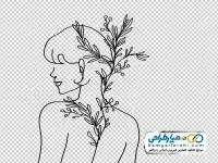 تصویر بدون پس زمینه زن و گل