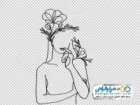 دوربری وکتور زن و گل