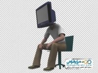 عکس png تلویزیون به جای سر مرد