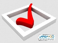 تصویر وکتوری تیک قرمز داخل کادر