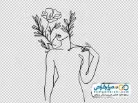تصویر دوربری زن و گل