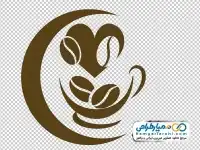 عکس وکتوری فنجان و دانه های قهوه