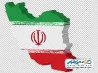 تصویر سه بعدی نقشه ایران به رنگ پرچم