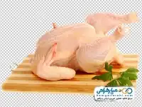 دوربری مرغ روی تخته آشپزخانه