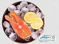 تصویر ماهی نپخته روی یخ